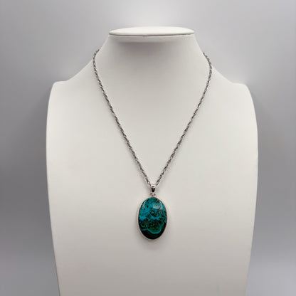 Ciondolo Malachite e Crisocolla Argento 925 - Ovale