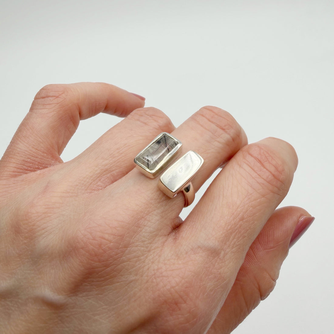 Anello Quarzo Tormalinato e Argento 925