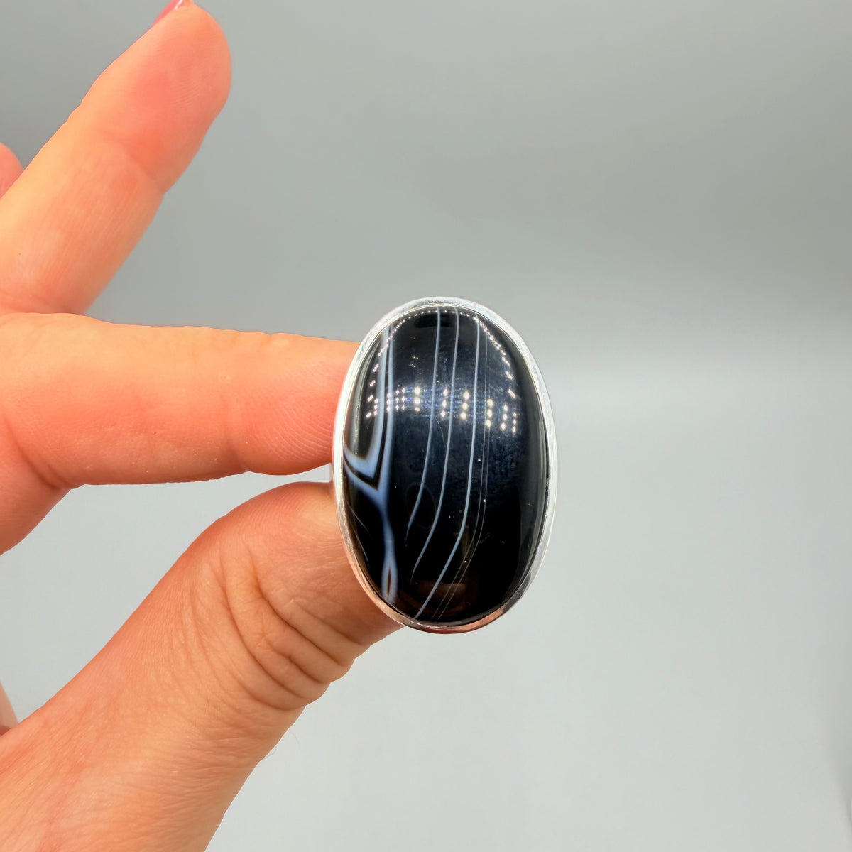Anello Occhio di Shiva Nero - Argento 925