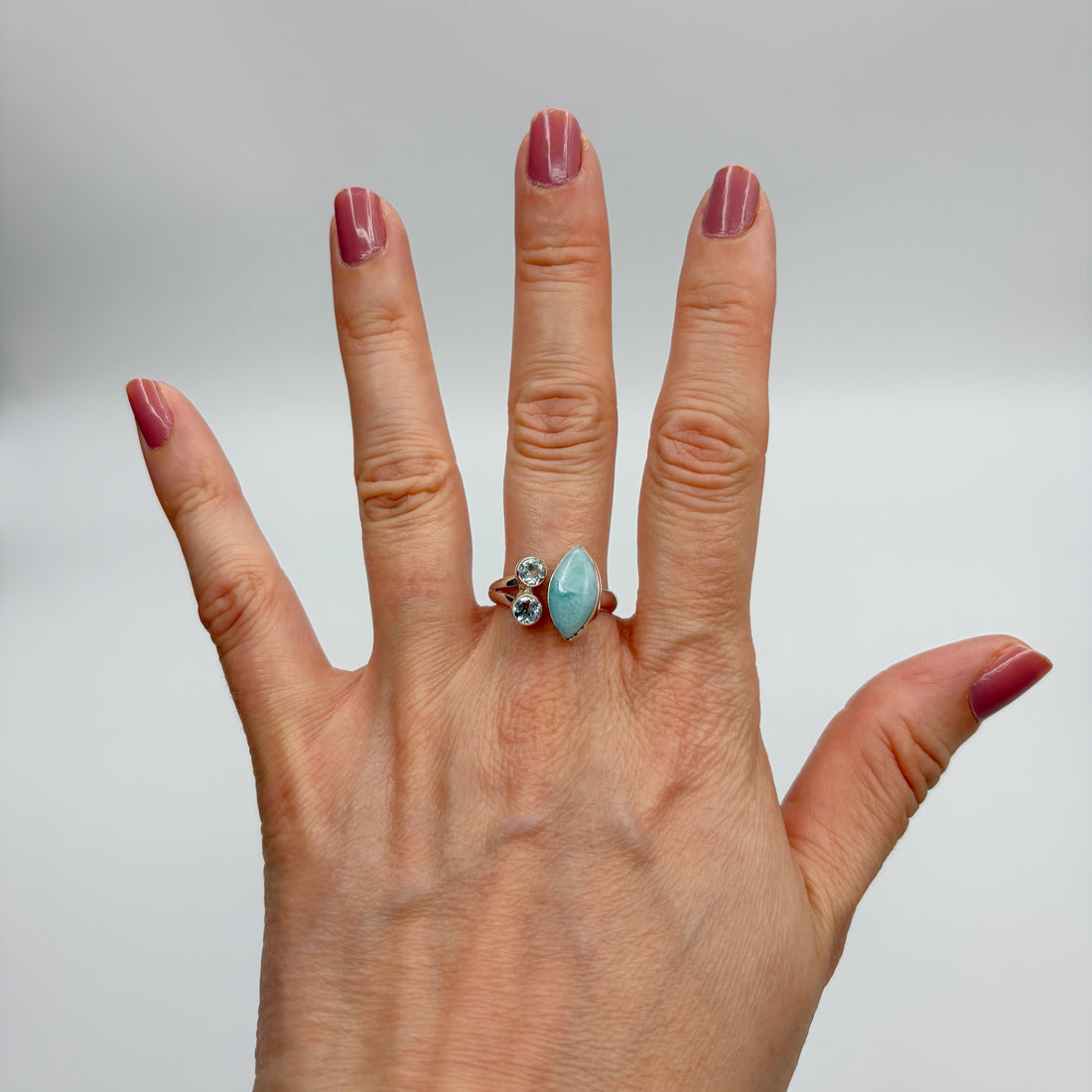 Anello Larimar e Topazio - Argento 925