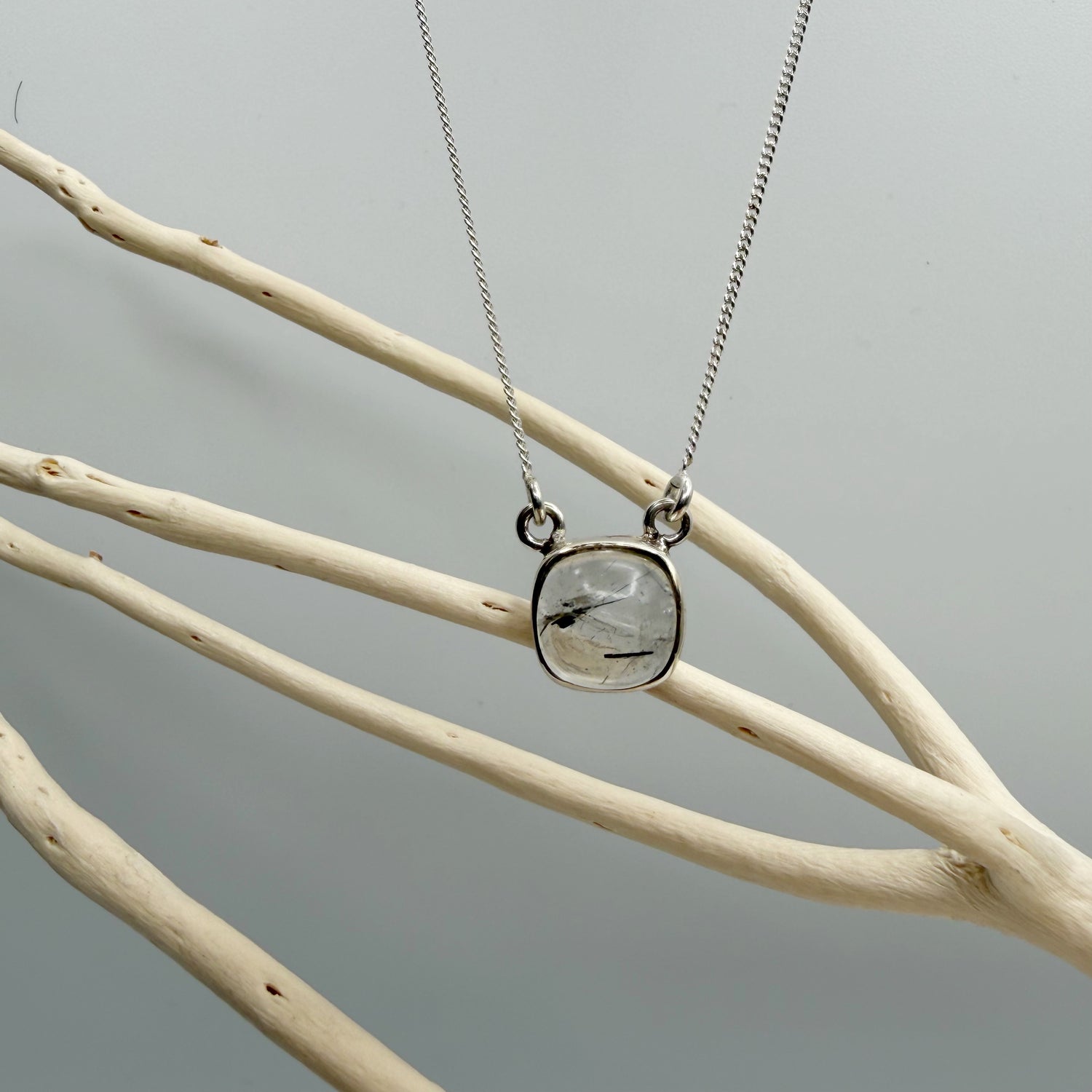 Collana Donna Argento 925 Con Quarzo Fantasma Grezzo – Pietra Naturale Unica – Gioiello Artigianale Con Scatola Regalo