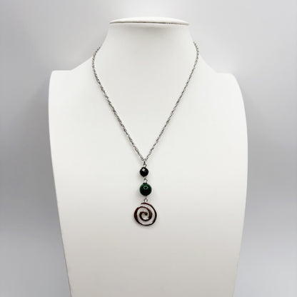 Collana Armonia e Protezione - Tormalina e Malachite - SILVER