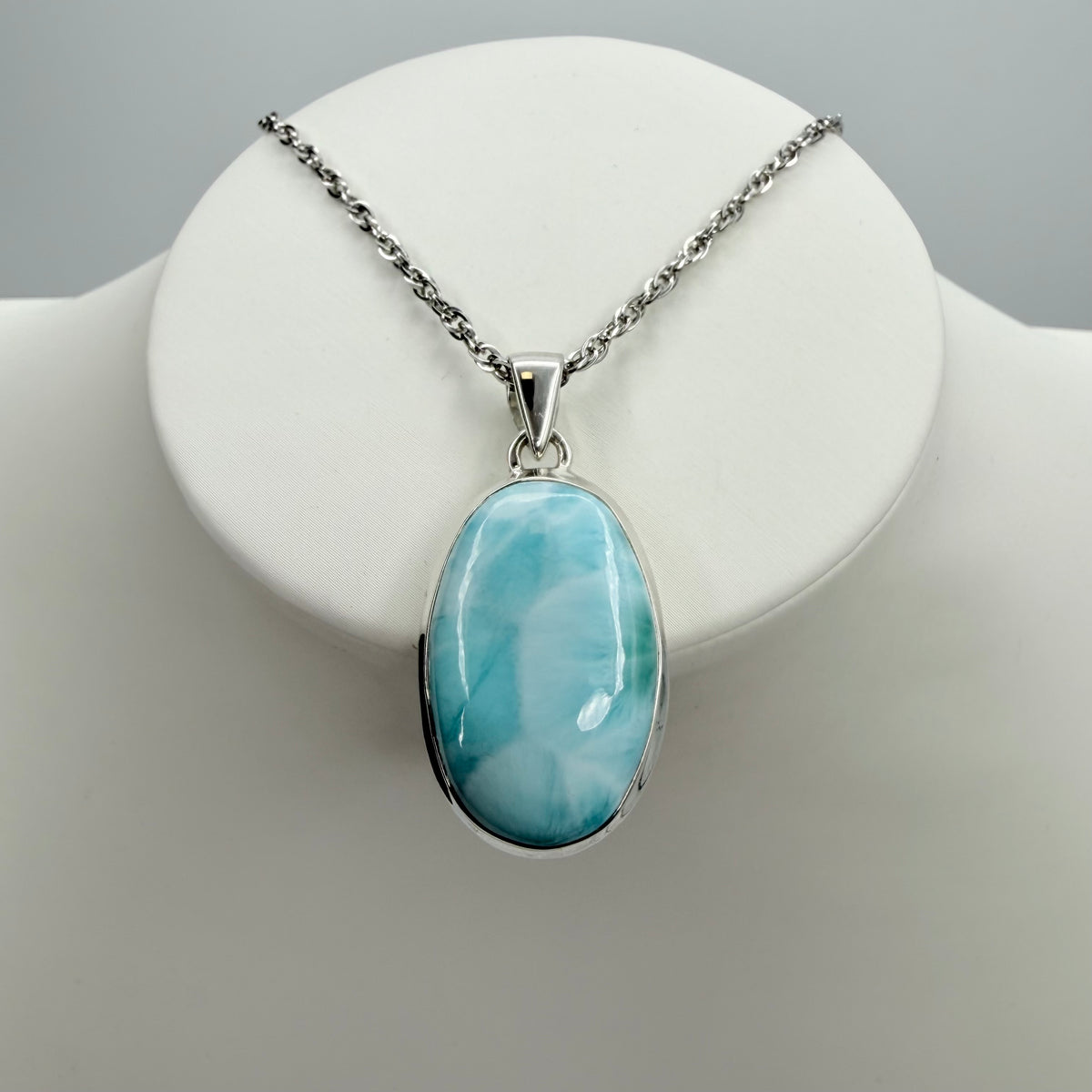 Ciondolo Larimar Argento 925 - Ovale
