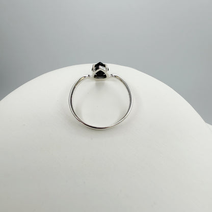Anello Tormalina Nera a Goccia | Argento 925 - NON REGOLABILE