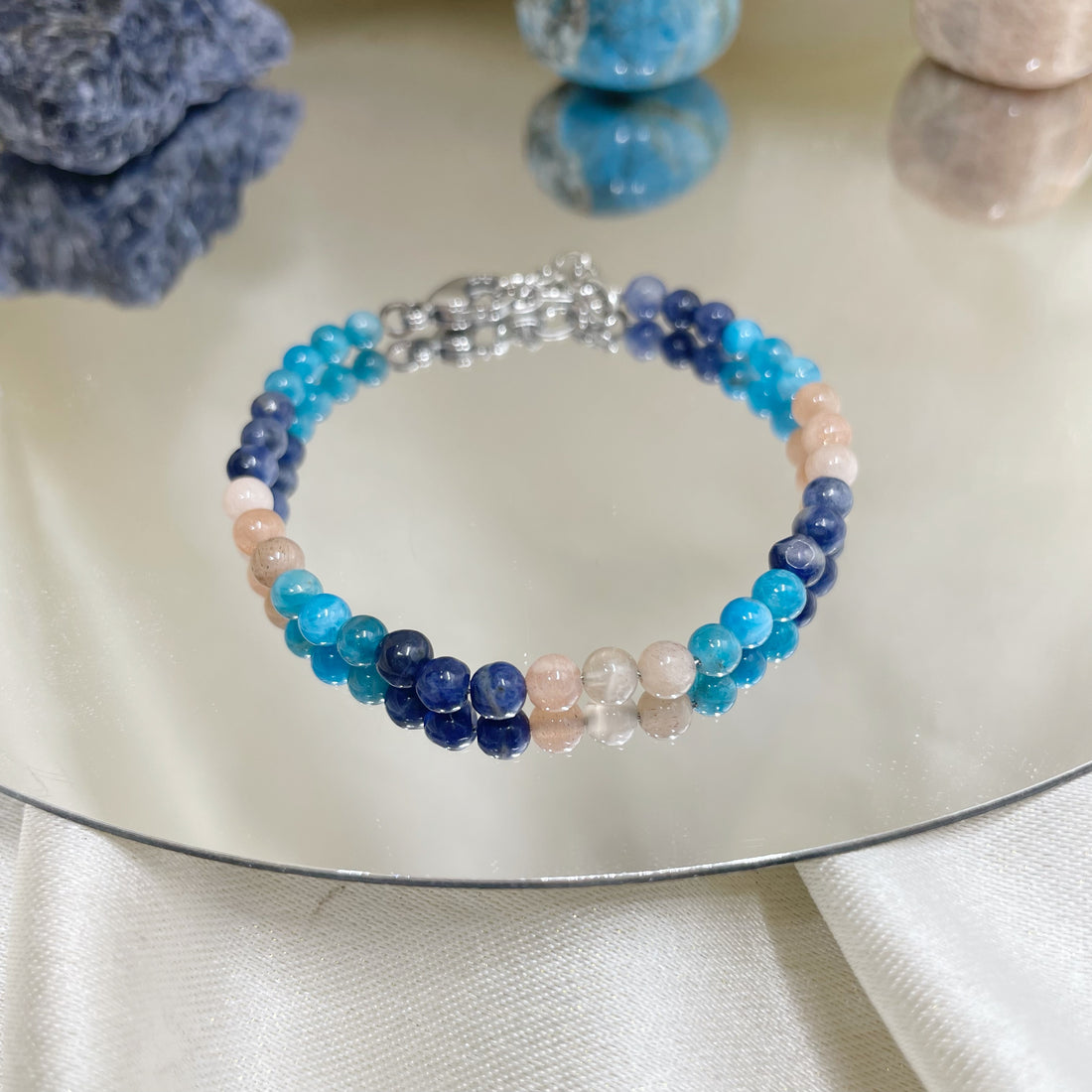 Bracciale Pesci - Apatite, Sodalite, Pietra di Luna