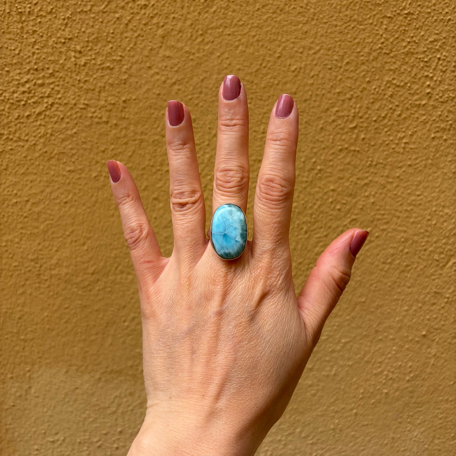 Anello Larimar Argento 925 - Ovale grande