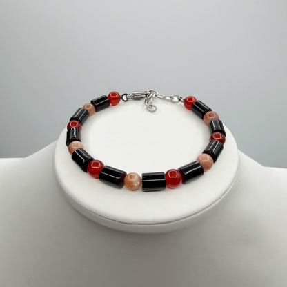 Bracciale Good Vibes - Onice, Pietra del Sole e Corniola - LIMITED EDITION