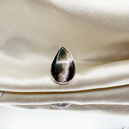 Anello Diaspro Oceano Argento 925 - a  Goccia
