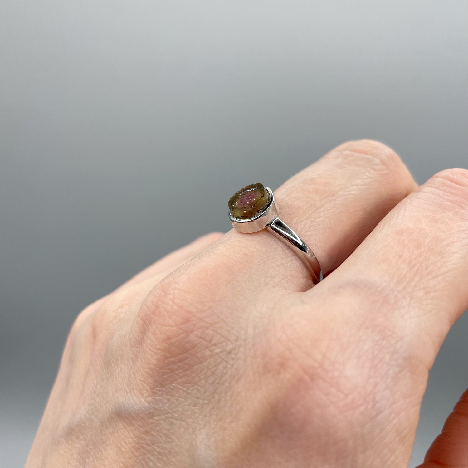 Anello Tormalina Watermelon - Argento 925