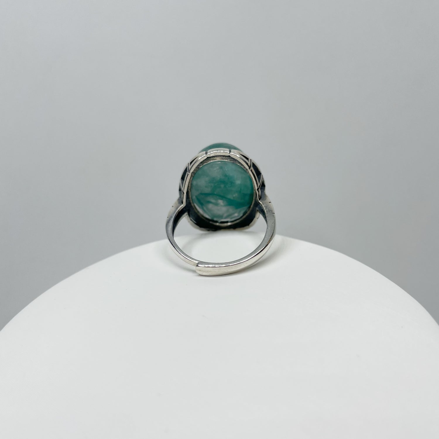 Anello Lepidolite Verde Ovale - Argento 925