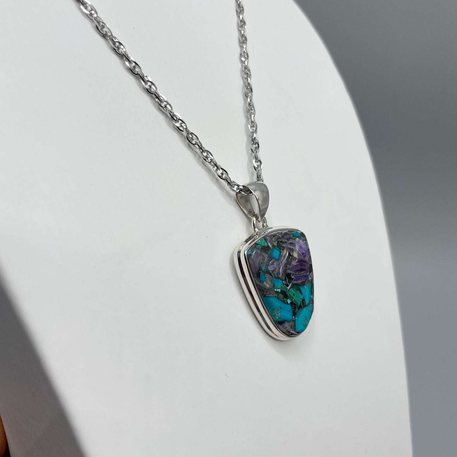 Ciondolo Ciaroite e Crisocolla e Argento 925