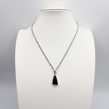 Ciondolo Moldavite Grezza - Argento 925