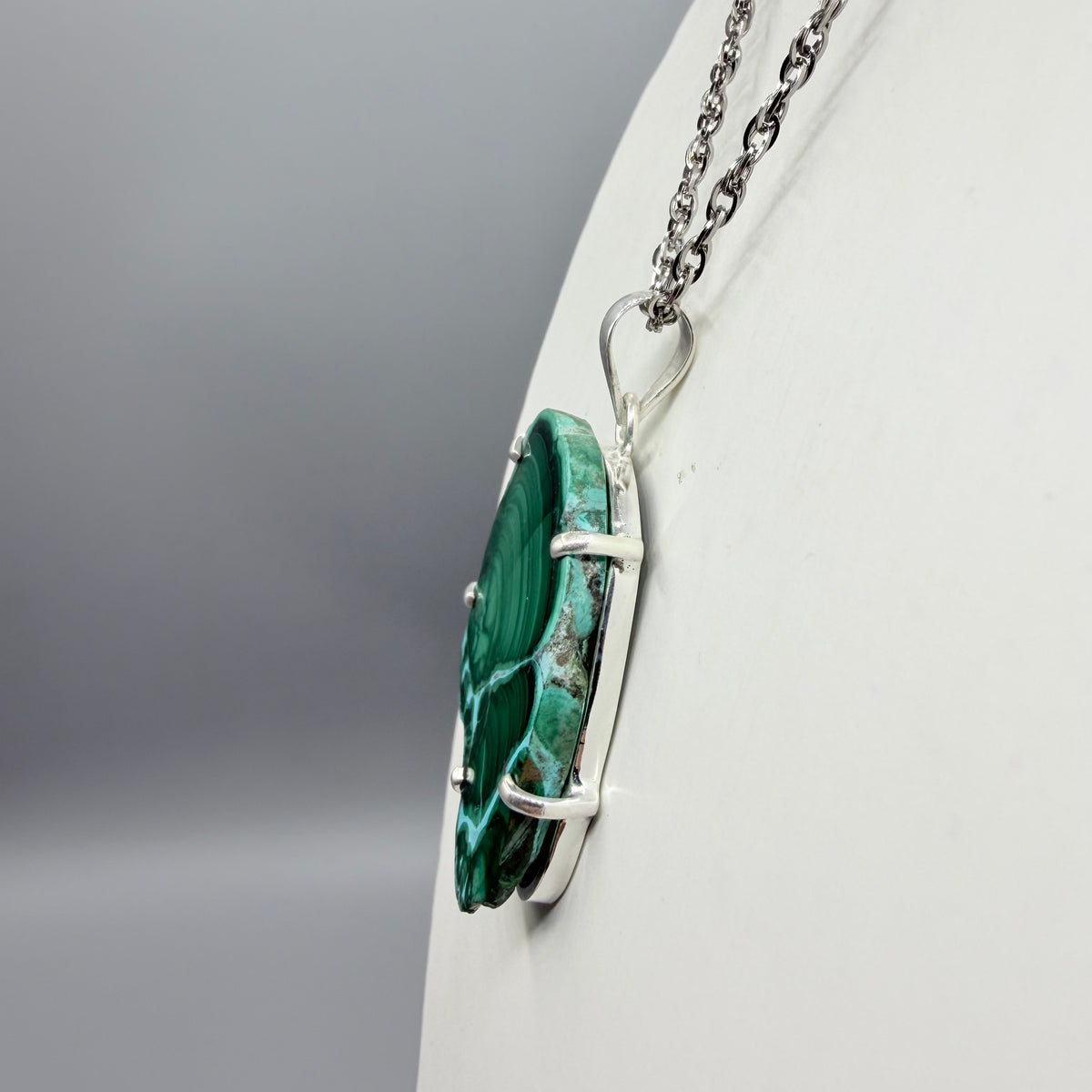Ciondolo Malachite e Crisocolla Argento 925 - irregolare