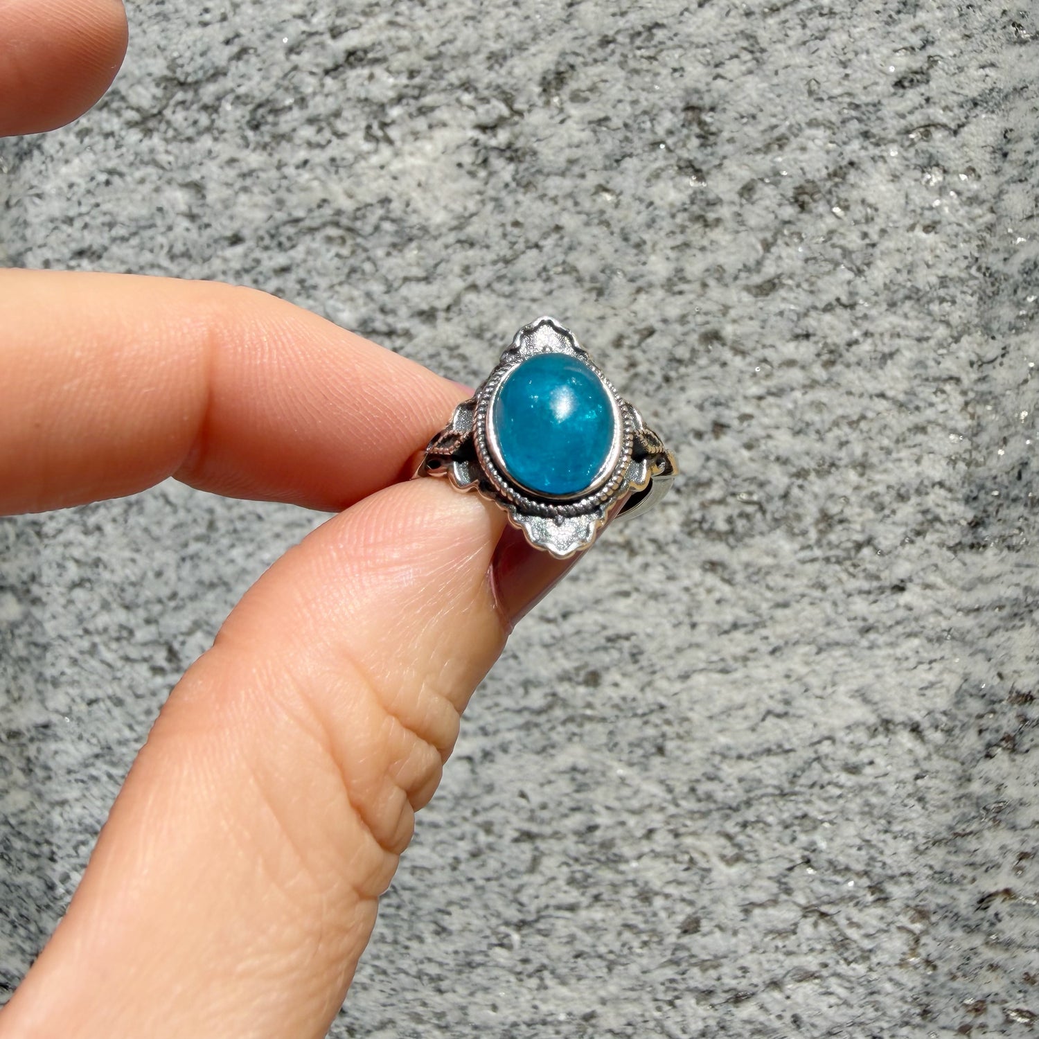 Anello Diadema Apatite e Argento 925