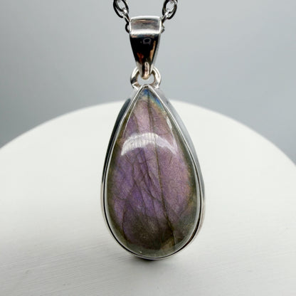 Ciondolo Labradorite Viola - Argento 925 - a goccia