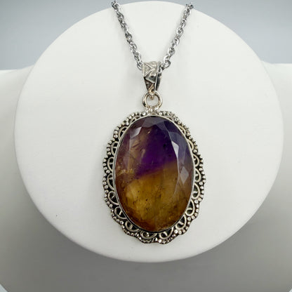 Ciondolo Ametrino Naturale Sfaccettata - Argento 925