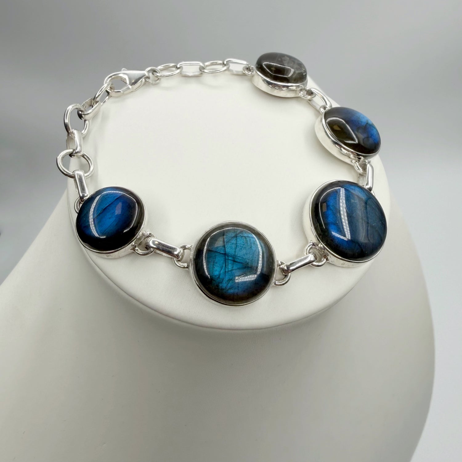 Bracciale Labradorite e Argento 925 - tondo