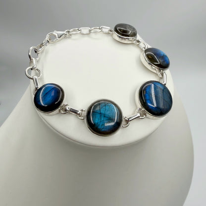 Bracciale Labradorite e Argento 925 - tondo