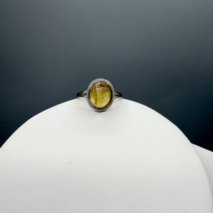 Anello Quarzo Rutilato Dorato - Argento 925