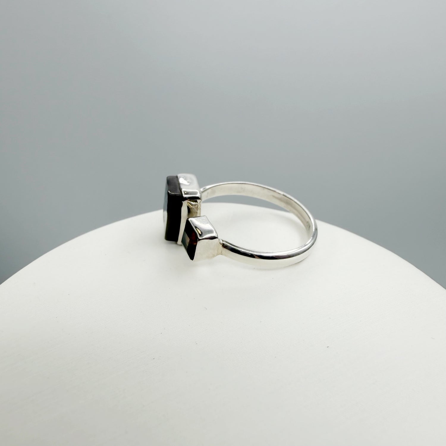 Anello Shungite e Quarzo Fumè - Argento 925