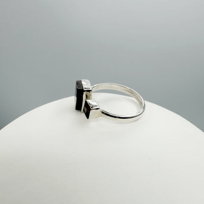 Anello Shungite e Quarzo Fumè - Argento 925