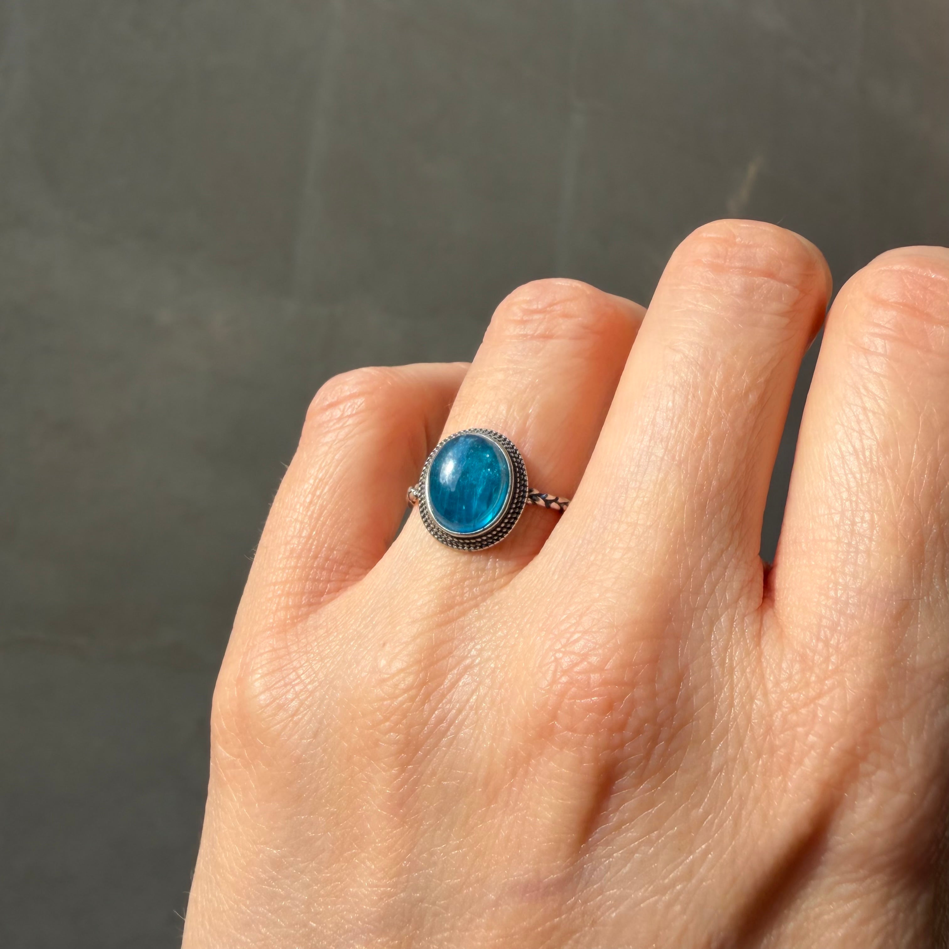 Anello Apatite Ovale - Argento 925