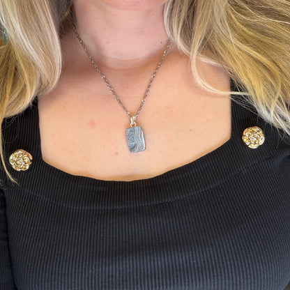 Ciondolo Desert Druzy Argento 925 - Rettangolare