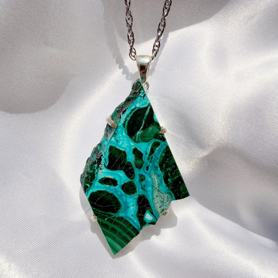 Ciondolo Malachite e Crisocolla Argento 925