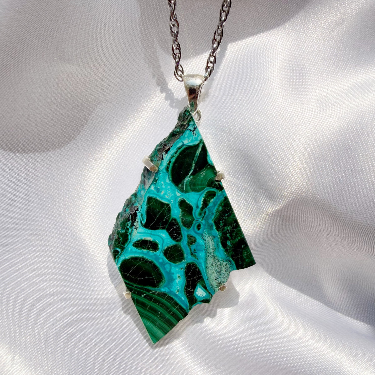 Ciondolo Malachite e Crisocolla Argento 925