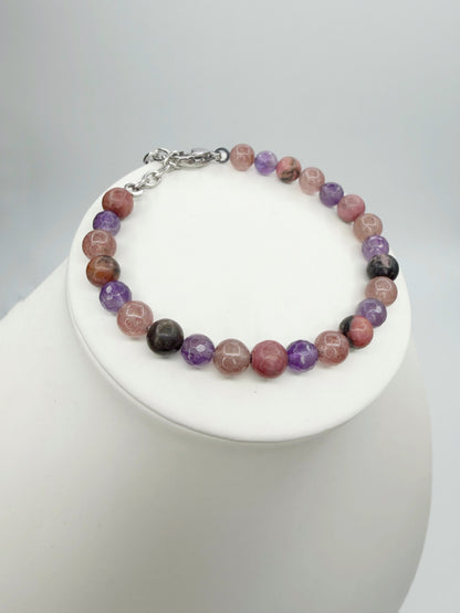 Bracciale Love &amp; Harmony - Quarzo Fragola, Rodonite, Ametista - LIMITED EDITION
