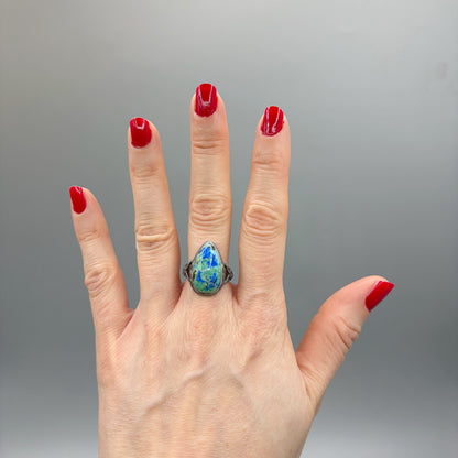 Anello Lapis e Turchese e Argento 925