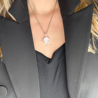 Ciondolo Cristallo di Rocca e Argento 925 - Tondo