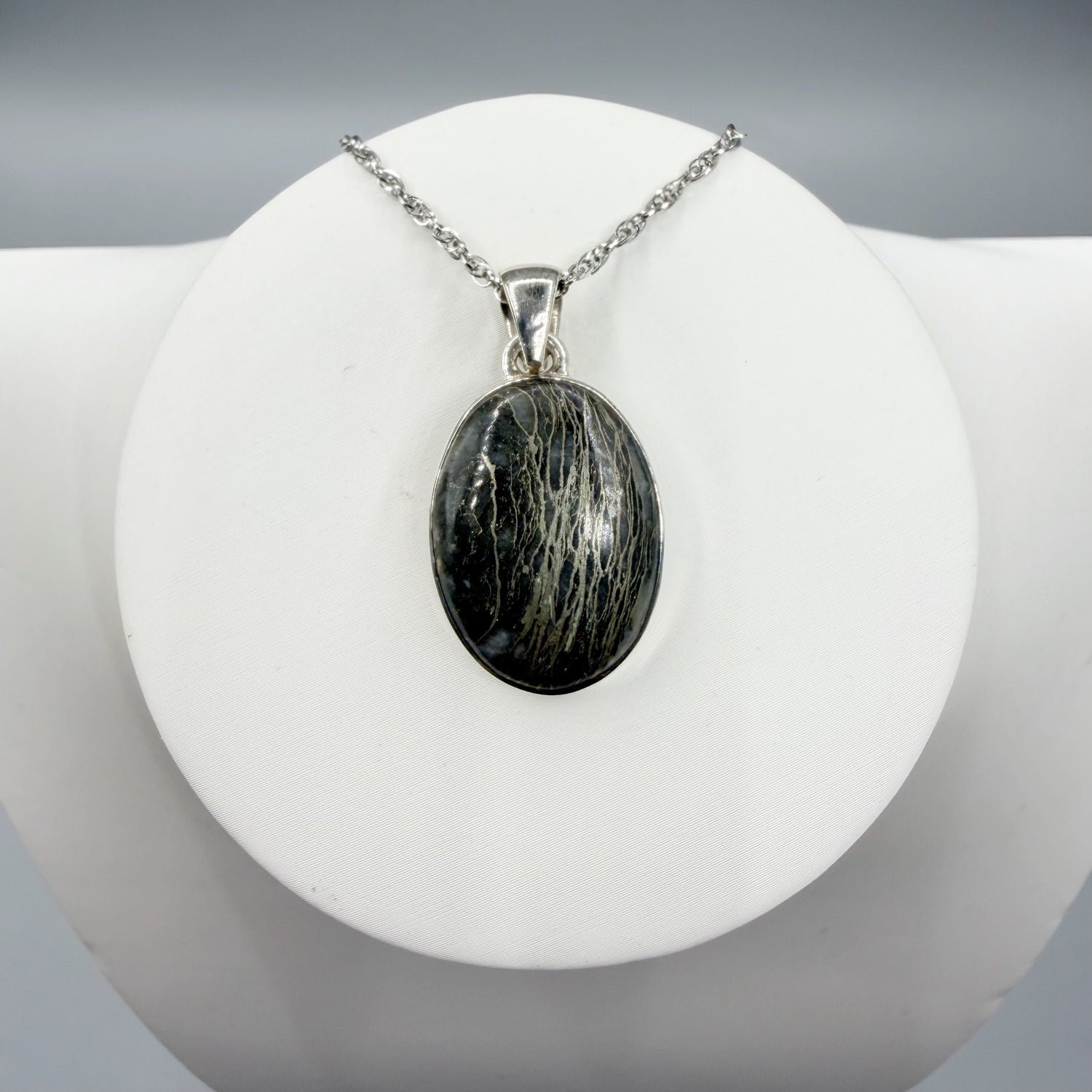 Ciondolo Pirite Feather (piuma) - Argento 925