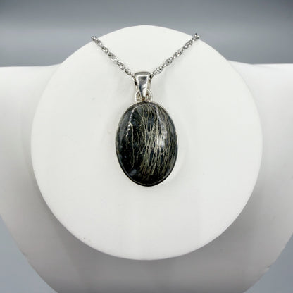 Ciondolo Pirite Feather (piuma) - Argento 925