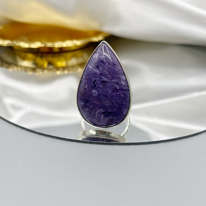 Anello Ciaroite e Argento 925 - A Goccia