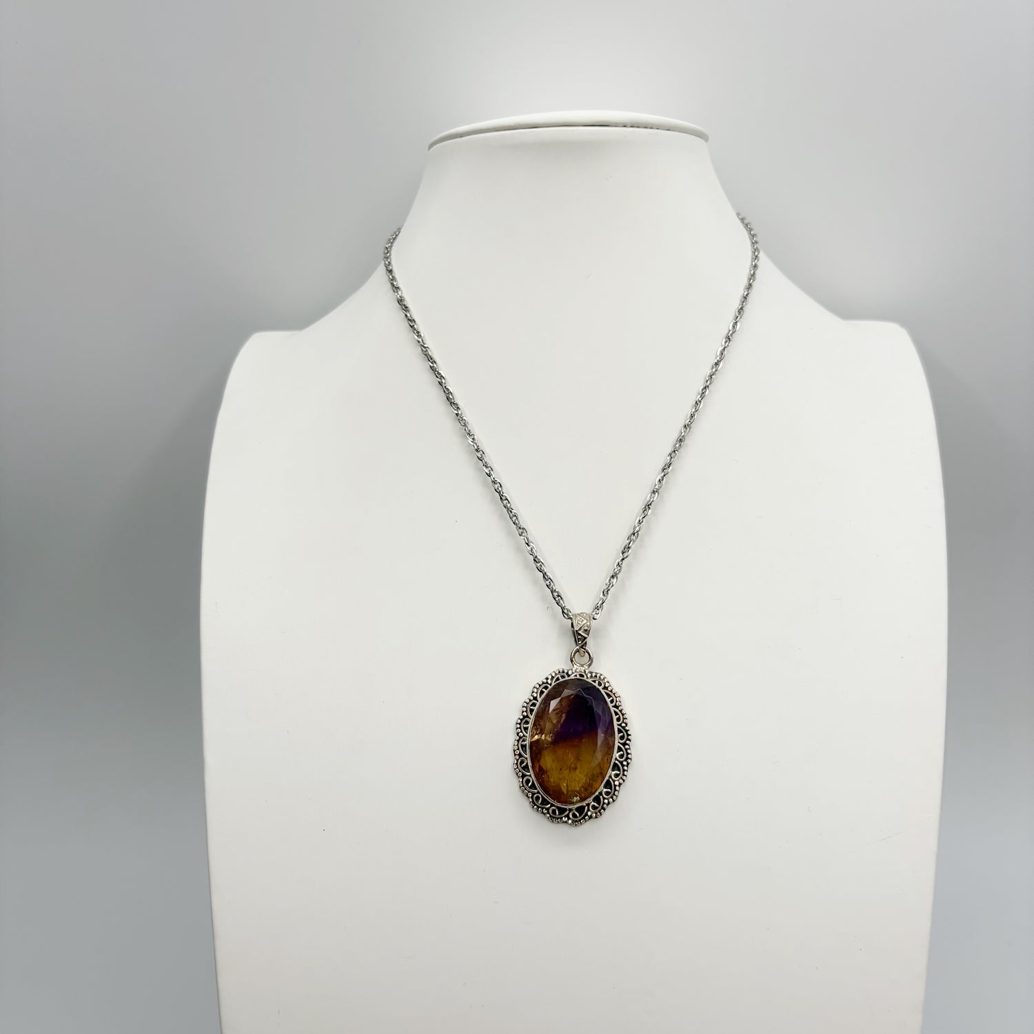 Ciondolo Ametrino Naturale Sfaccettata - Argento 925