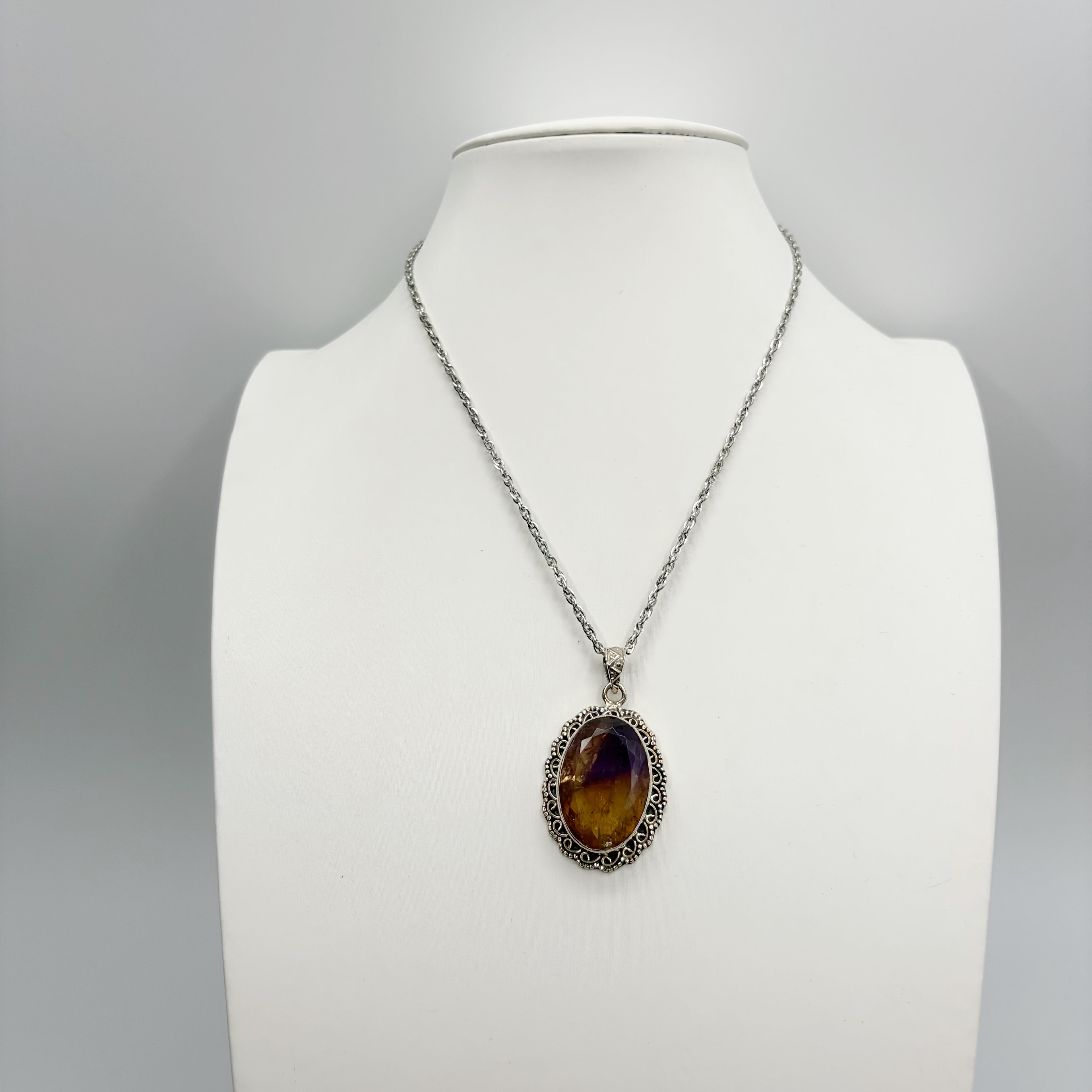 Ciondolo Ametrino Naturale Sfaccettata - Argento 925