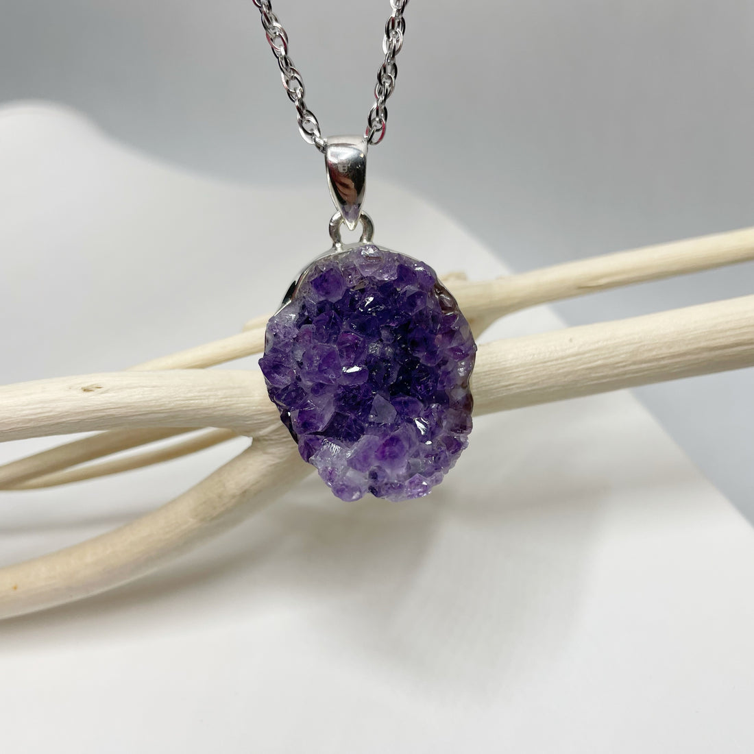 Ciondolo Ametista Grezza - Argento 925