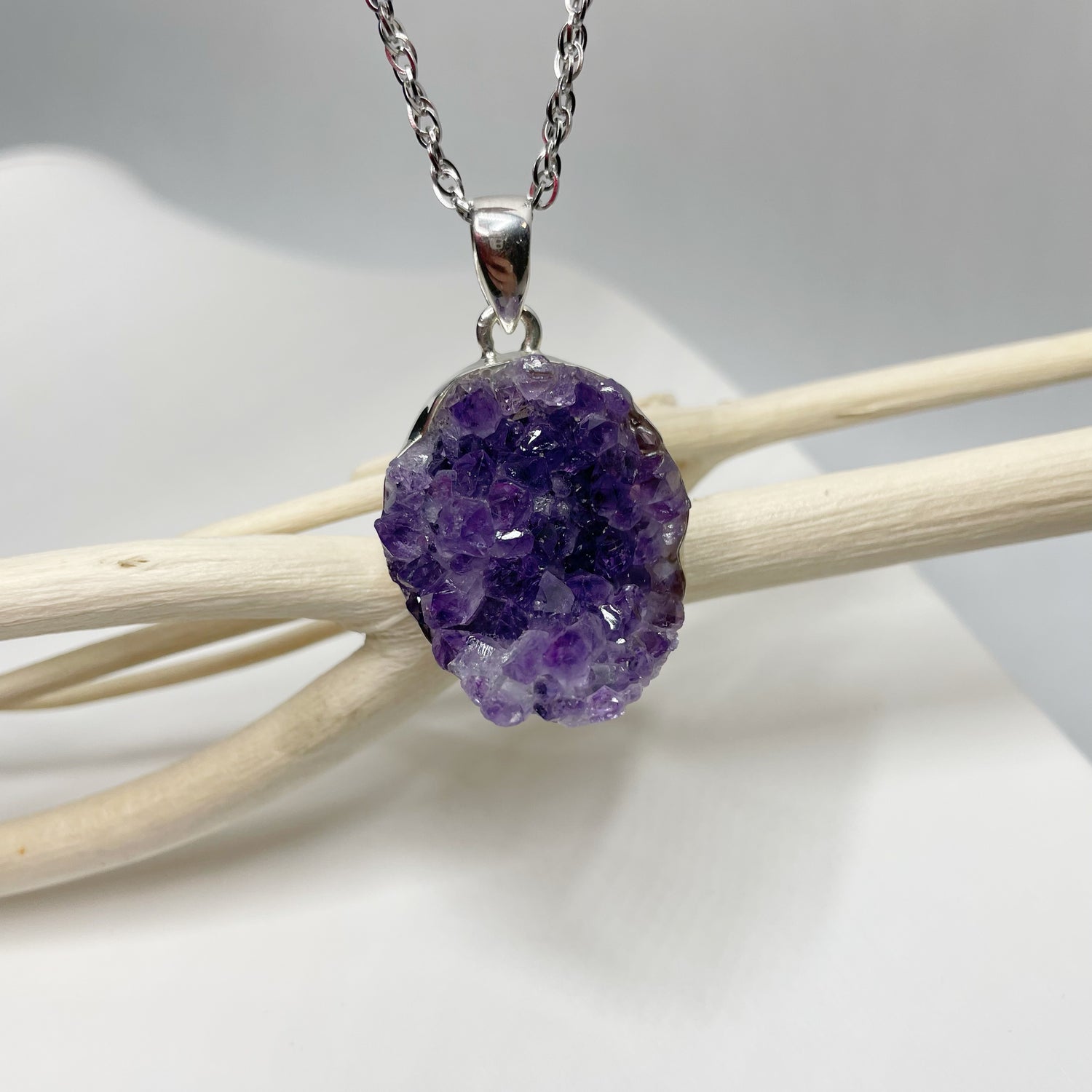 Ciondolo Ametista Grezza - Argento 925