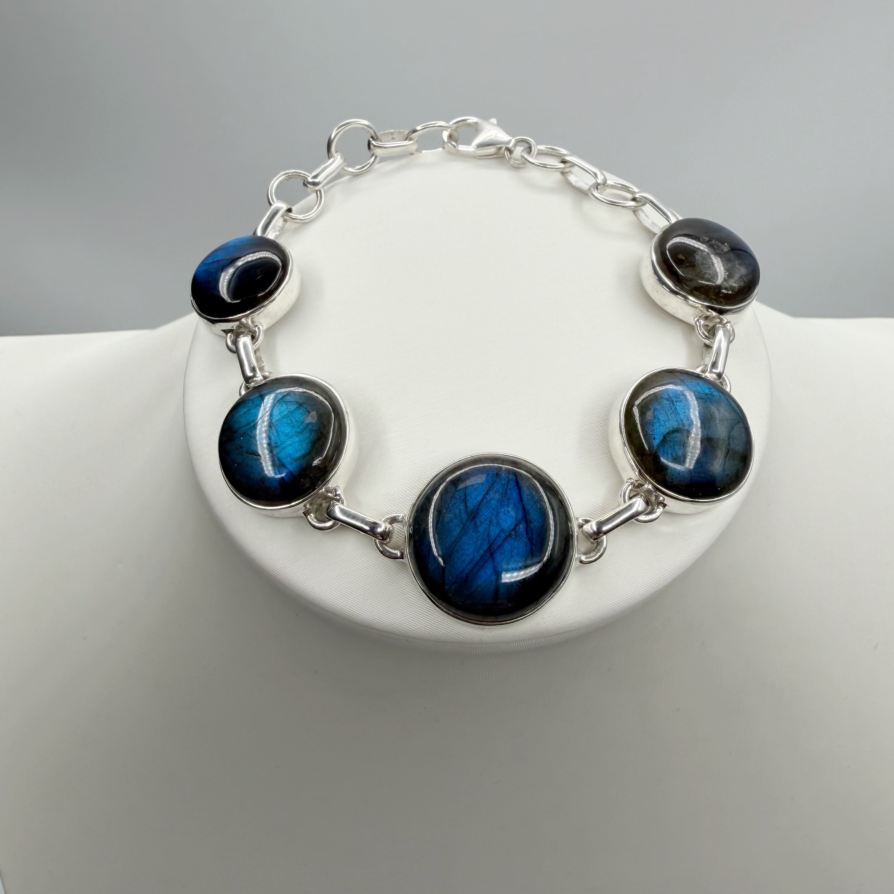 Bracciale Labradorite e Argento 925 - tondo