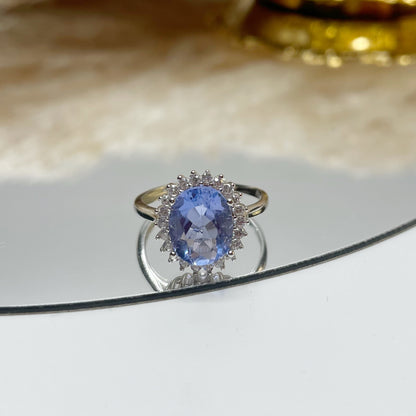 Anello Fluorite Blu - Argento 925
