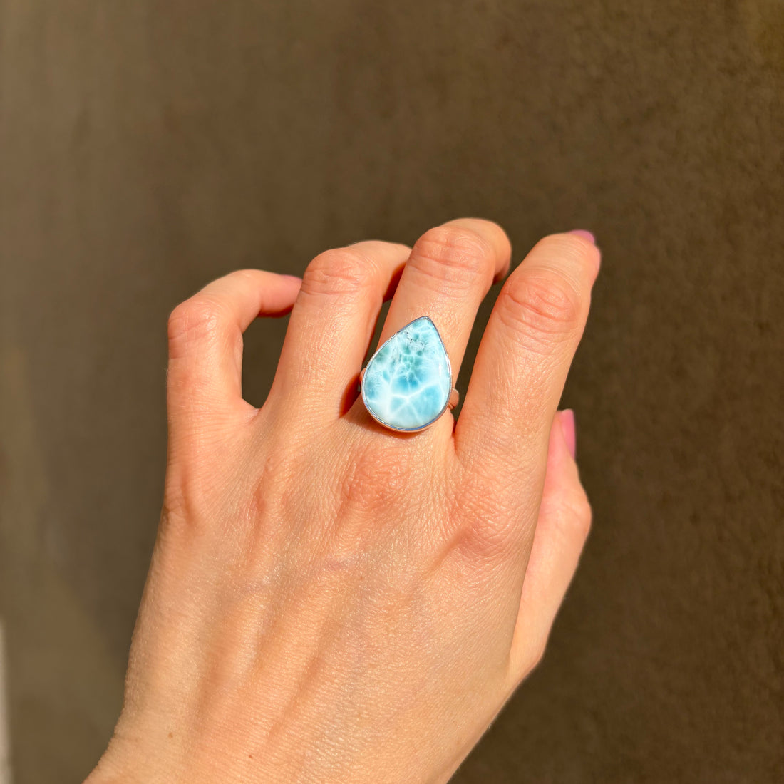Anello Larimar Argento 925 - a Goccia