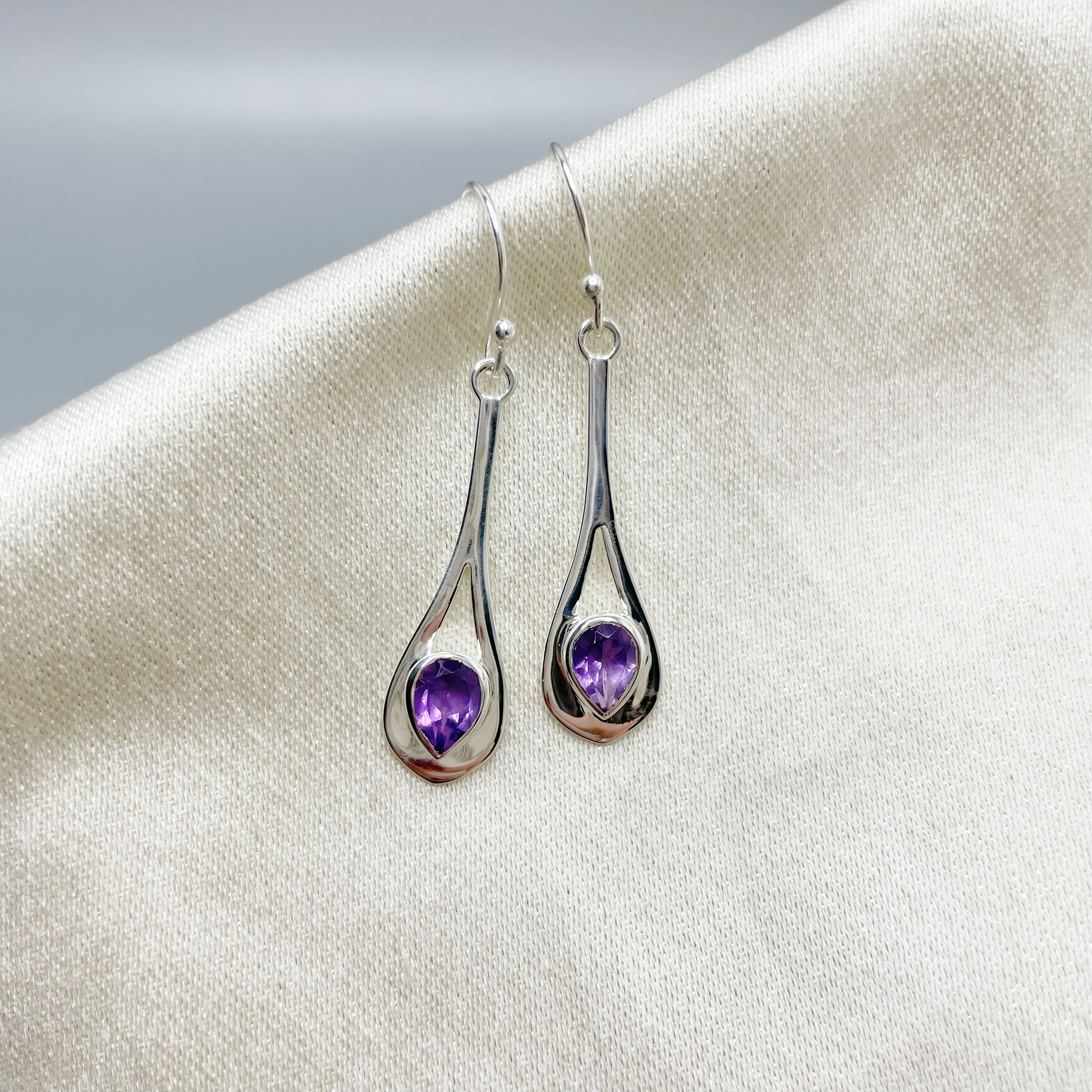 Orecchini pendenti Ametista - Argento 925