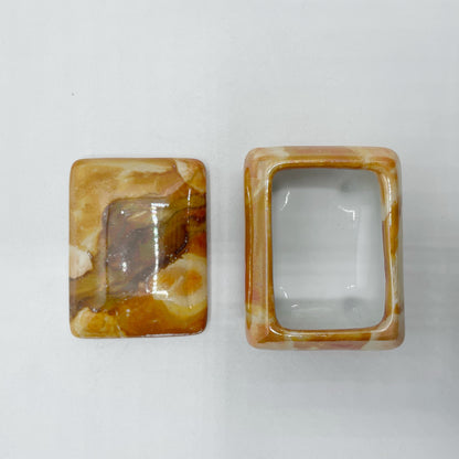 Portagioie piccolo, porcellana dipinta a mano - Arancio