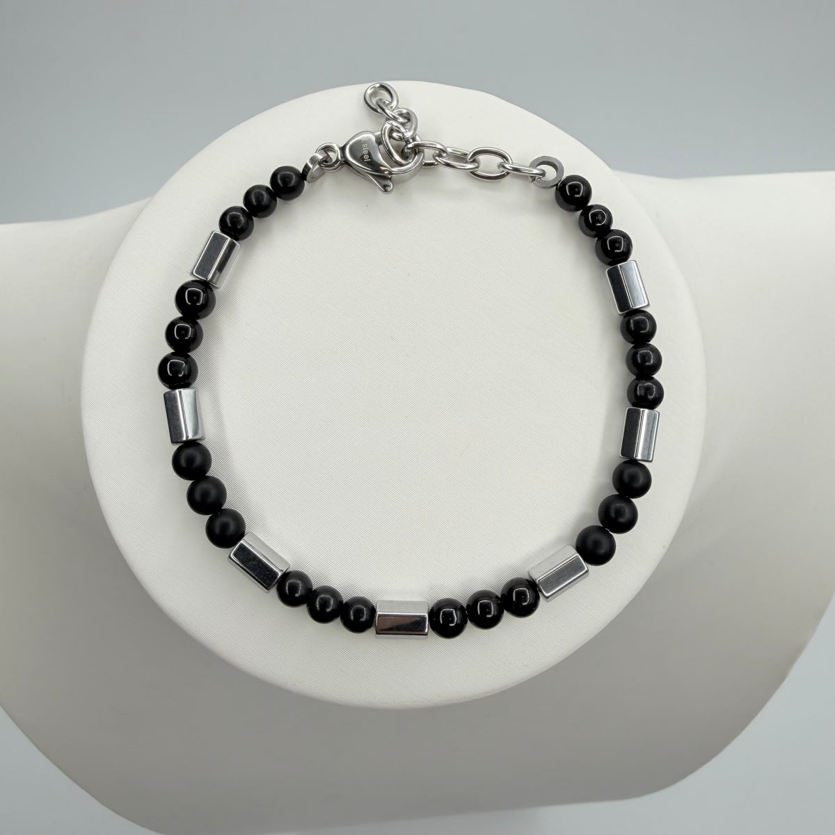 Bracciale Protection Unisex Silver - Tormalina, Onice, Shungite e Ematite