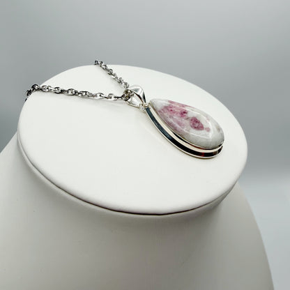 Ciondolo Tormalina Rosa e Argento 925 - A Goccia