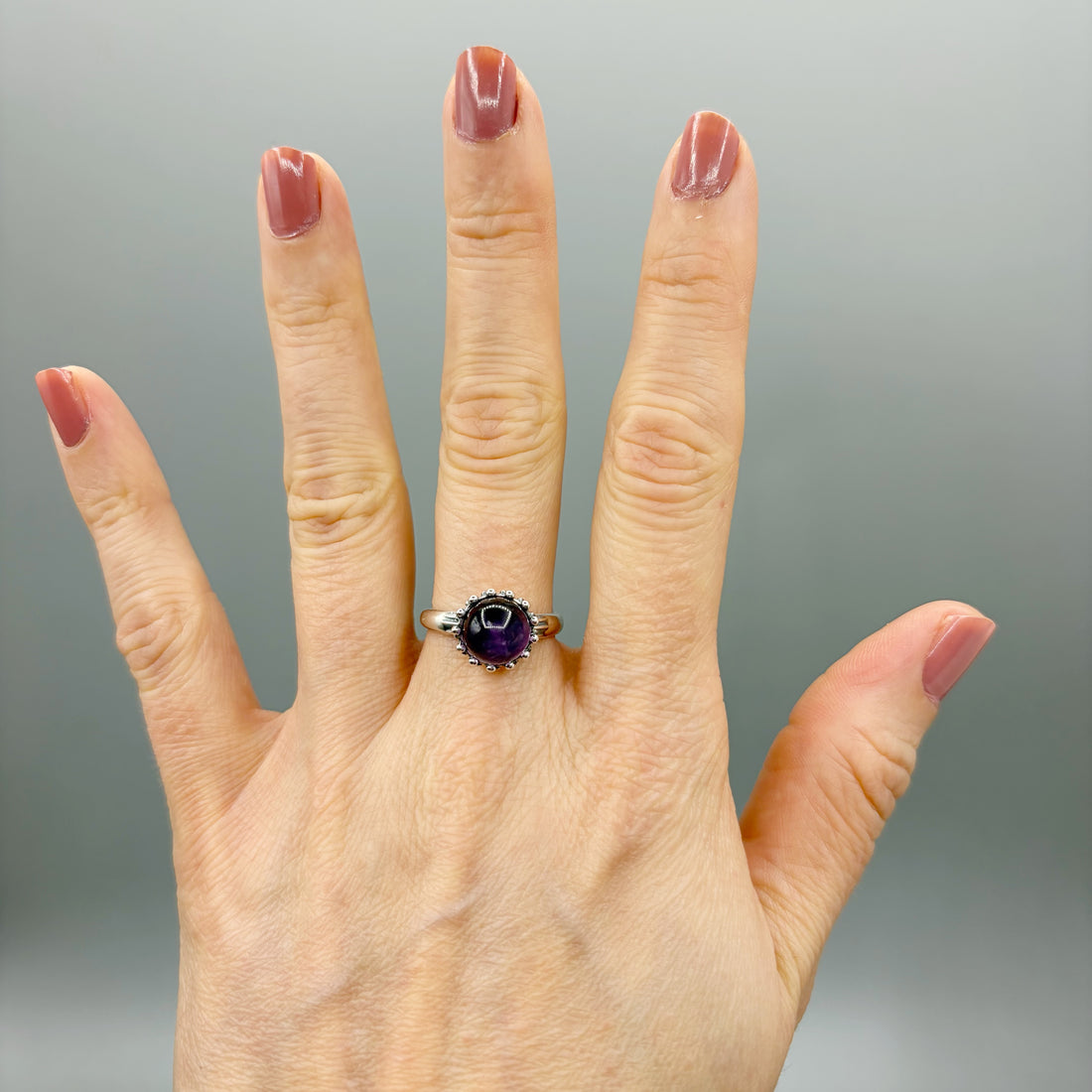 Anello Ametista - Argento 925 - Sfera