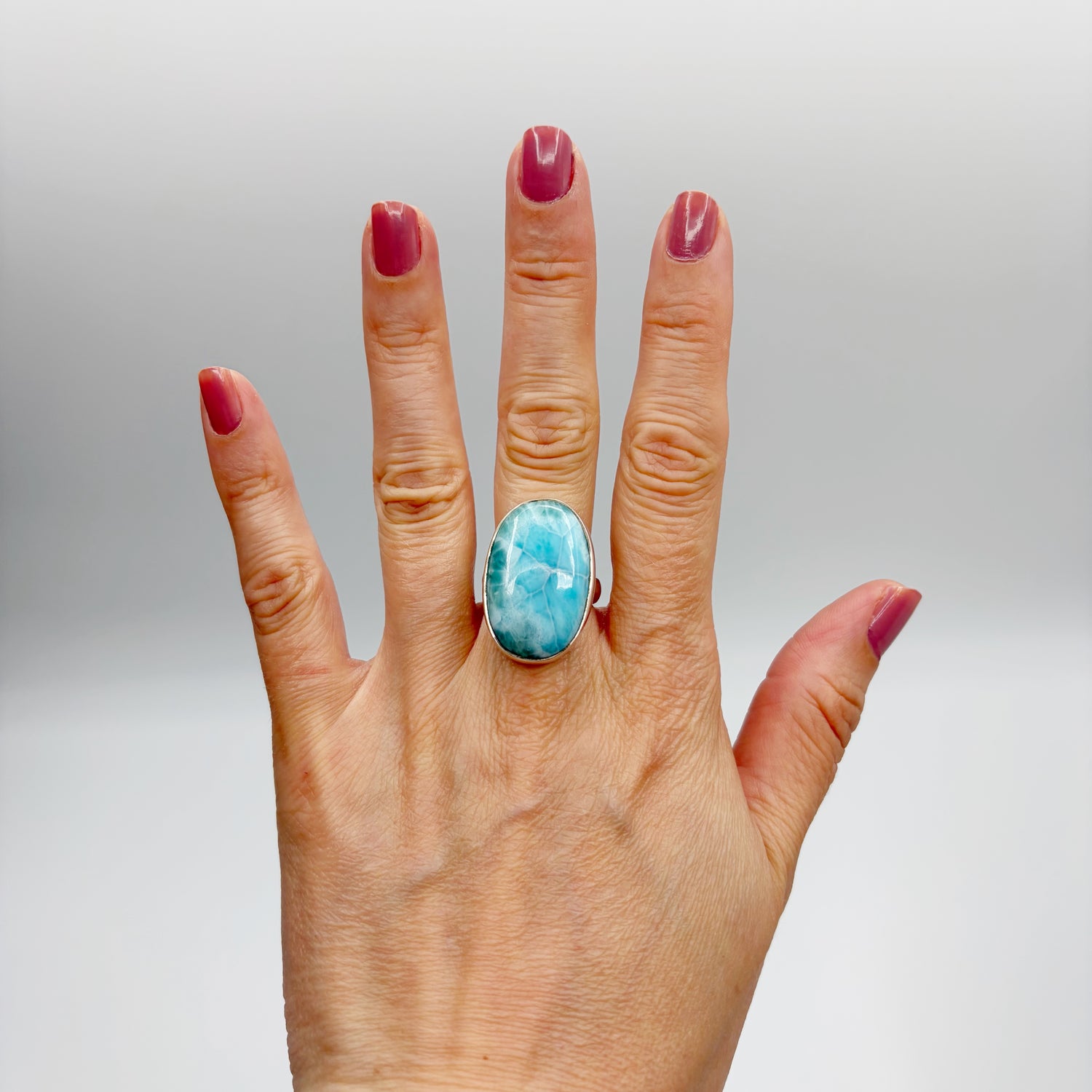 Anello Larimar Argento 925 - Ovale grande