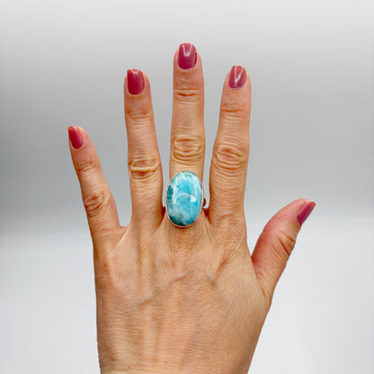 Anello Larimar Argento 925 - Ovale grande