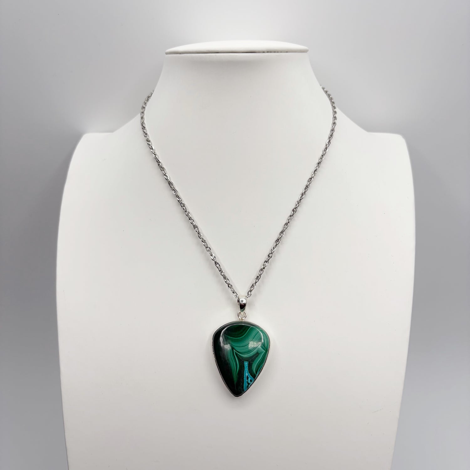 Ciondolo Malachite Triangolare - Argento 925
